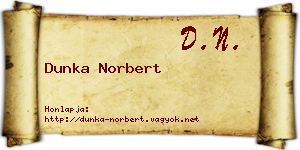 Dunka Norbert névjegykártya