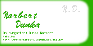 norbert dunka business card
